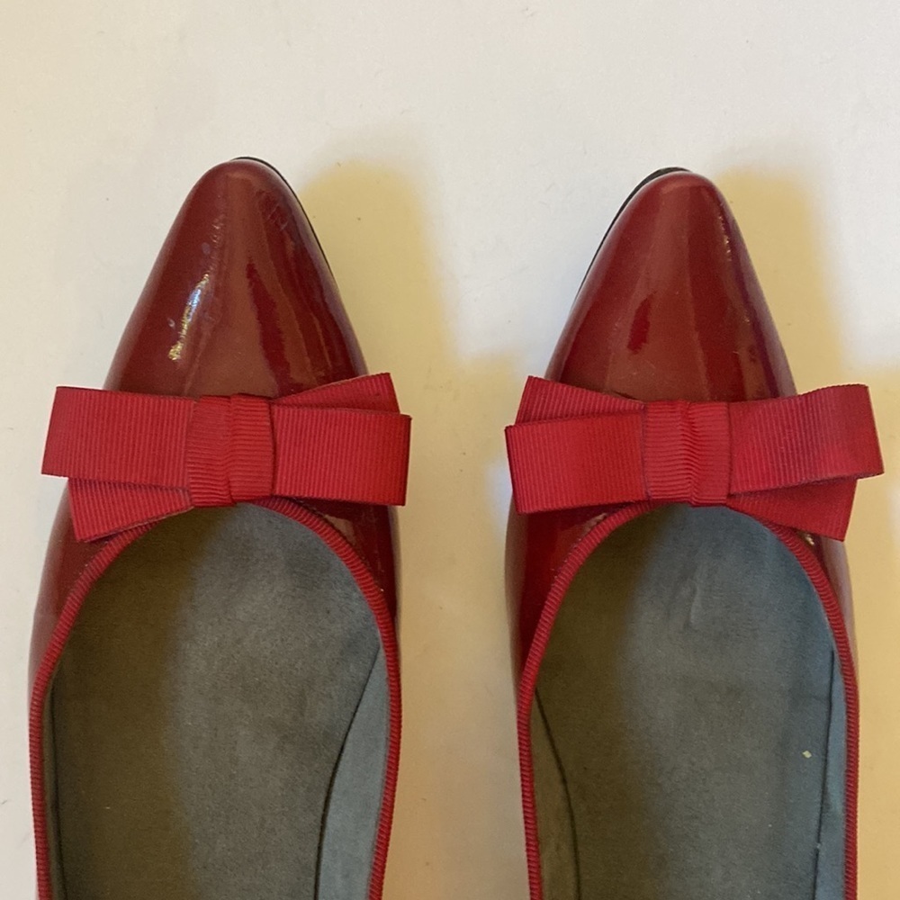 Stuart Weitzman Red Flats With Bow - image 2